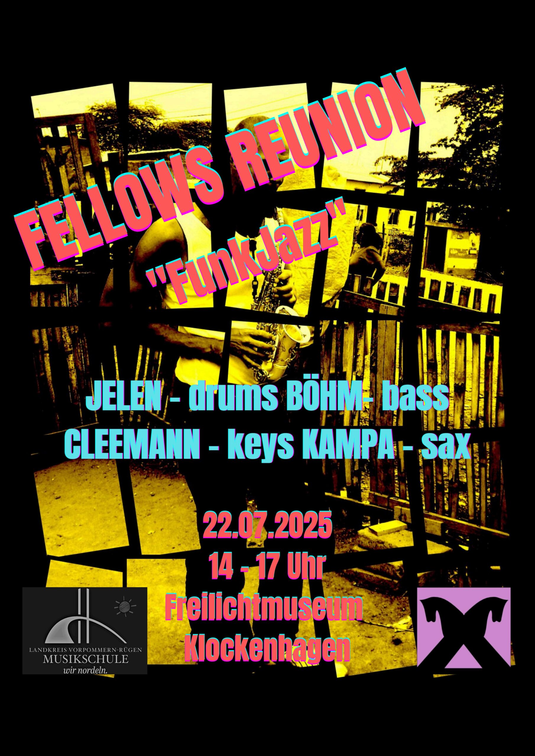Plakat zur Konzertveranstaltung Fellows Reunion mit den zugehörigen Informationen